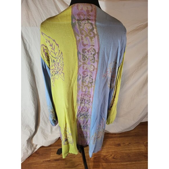 Soft Surroundings Sze Large 1 Button Multi Color Gauze Duster - Picture 6 of 7